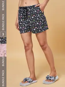 Dreamz by Pantaloons Women Multicoloured Printed Lounge shorts