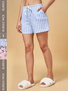 Dreamz by Pantaloons Women Multicoloured Printed Lounge shorts Set Of 3