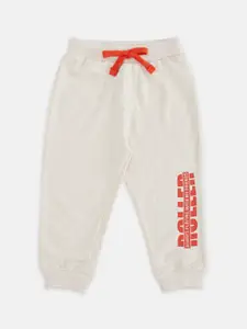 Pantaloons Baby Boys Grey Melange & Red Printed Cotton Joggers