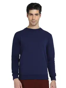 DYCA Men Navy Blue Cotton Sweatshirt