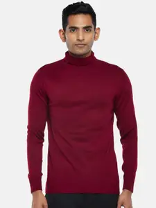 BYFORD by Pantaloons Men Maroon Turtle Neck Pullover