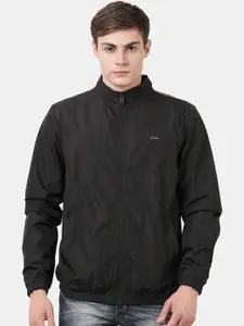 t-base Men Black Windcheater Sporty Jacket