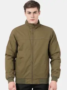 t-base Men Green Windcheater Bomber Jacket