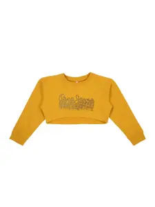 Pepe Jeans Girls Yellow Printed Sweatshirt