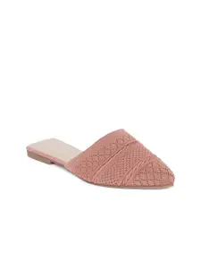 Forever Glam by Pantaloons Women Pink Textured Flats