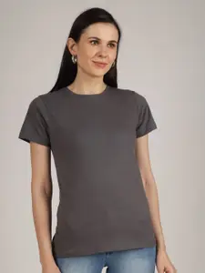 The Label Bar Women Grey T-shirt