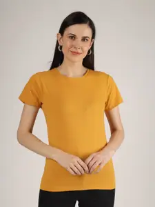 The Label Bar Women Mustard Yellow T-shirt
