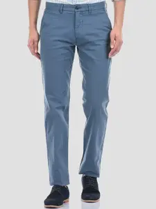 LONDON FOG Men Blue Low-Rise Chinos Trousers