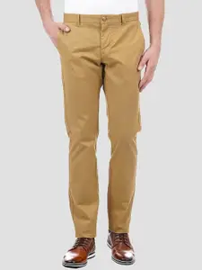 LONDON FOG Men Brown Low-Rise Chinos Trousers