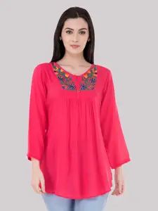 SAAKAA Pink Floral Embroidered Top