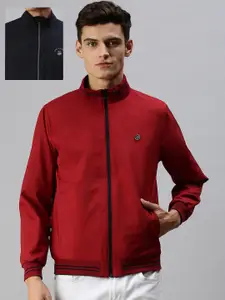 SHOWOFF Men Navy Blue Red Reversible Padded Jacket