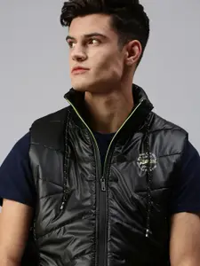 SHOWOFF Men Black Lightweight Crop Bomber Jacket