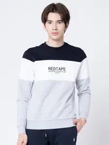 Red Tape Men Grey Colourblocked Sweatshirt
