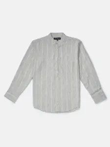Gini and Jony Boys Grey Printed Regular Fit Cotton Casual Shirt