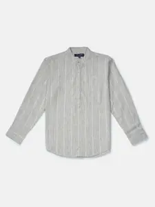 Gini and Jony Boys Grey Regular Fit Striped Casual Shirt