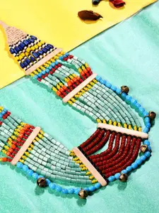 Bamboo Tree Jewels Green & Blue Handcrafted Necklace