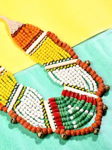 Bamboo Tree Jewels Red & Orange Handcrafted Necklace