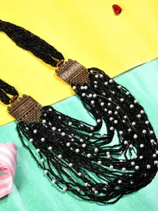 Bamboo Tree Jewels Black & White Handcrafted Necklace