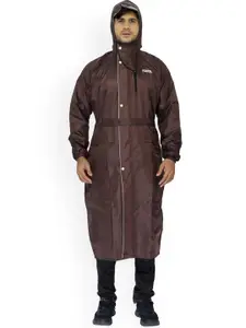 THE CLOWNFISH Men Brown Solid Hooded Rain Suit