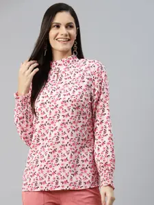 plusS Plus Size Pink & Red Floral Print Top