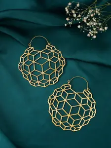 kashwini Gold-Toned Contemporary Drop Earrings