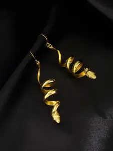 kashwini Gold-Toned Contemporary Drop Earrings