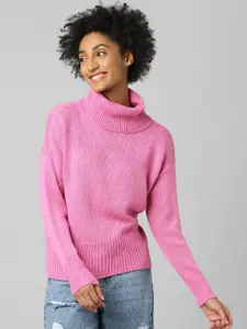 ONLY Women Pink Striped Pullover
