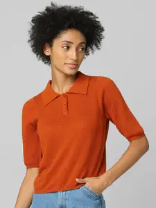 ONLY Women Orange three quarter sleeves  Top