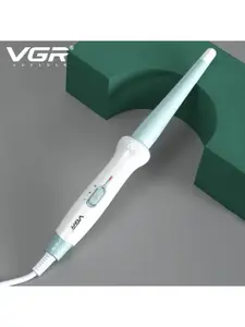 VGR V-596 Professional Curling Wand Electric Hair Curler with 30 Sec Warm Up-Green & White