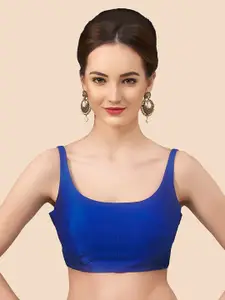 neckbook Women Blue Solid Saree Princess Cut Padded Readymade Blouse