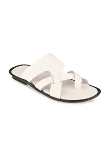 Regal Men White Leather Comfort Sandals