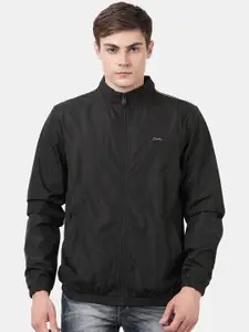 t-base Men Black Windcheater and Water Resistant Crop Sporty Jacket