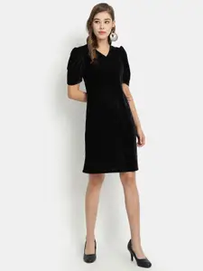 Golden Kite Black Velvet Sheath Dress
