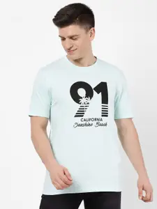 R&B Men's Green Printed T-shirt