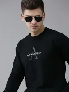 Arrow Arrow Men Black Regular Fit Sweatshirt