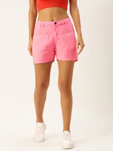 Bene Kleed Women Pink Pure Cotton Shorts