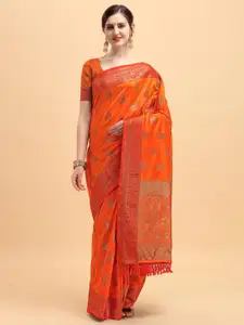 VISHNU WEAVES Ethnic Motifs  Woven Design Zari Banarasi Saree