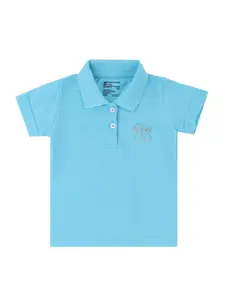 Bodycare Kids Kids-Girls Blue Polo Collar T-shirt