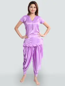 Romaisa Women Lavender Night suit