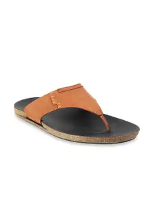 Metro Men Tan & Black Suede Comfort Sandals