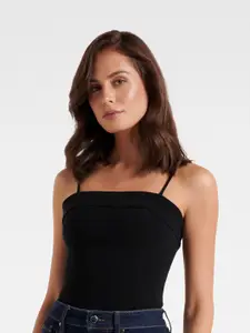 Forever New Black Crepe Top