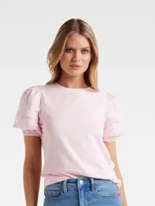 Forever New Pink Puff Sleeve Top