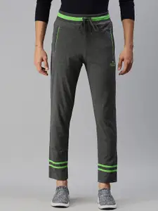 ONN Men Charcoal-Grey Solid Cotton Track Pant