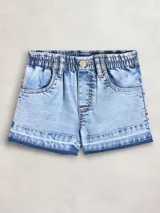 Cherry Crumble Girls Blue Washed Denim Shorts