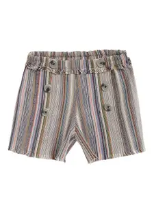 Cherry Crumble Girls Multicoloured Striped Knitted Shorts