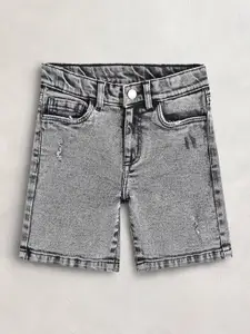 Cherry Crumble Girls Grey Denim Shorts