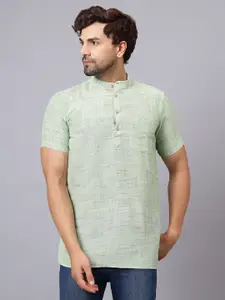 Latest Chikan Garments Men Green 100% Cotton Straight Kurti