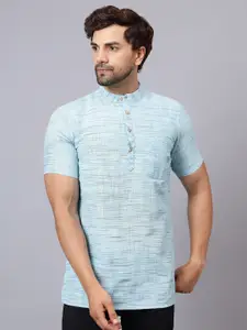 Latest Chikan Garments Men Blue Kurta