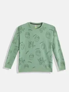 YK Marvel Boys Green Avengers Print Sweatshirt
