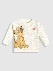 YK Infant Boys Off White & Yellow Simba Printed Sweatshirt